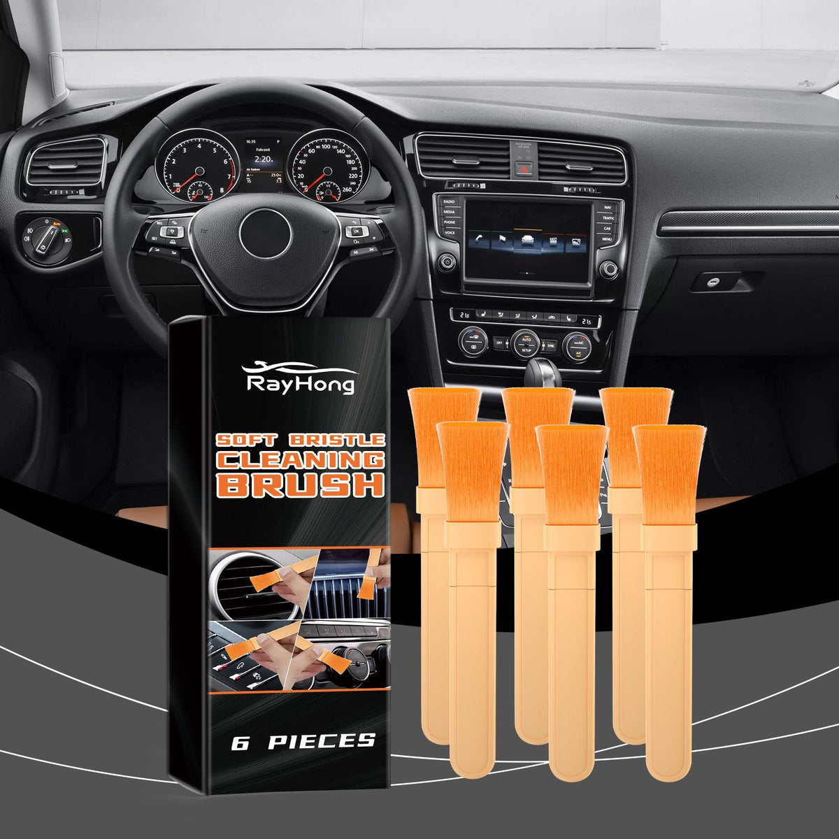 RAYHONG Automotive Detailing Brush Set 6 Pieces - Image 4