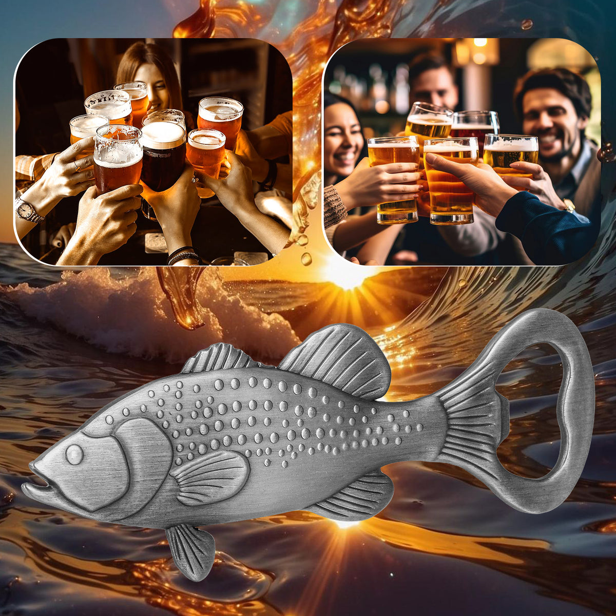 Creative Sea Bass Bottle Opener With Velvet Bag Exclusive Gift For Fishing - Image 4