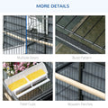 52'' Large Rolling Steel Bird Cage Bird House with Rolling Stand Storage