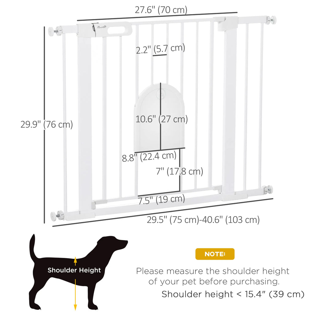 30" 41" Extra Wide Pet Gate Barrier with Small Door 30"H Dog Gate with Safety - Image 4