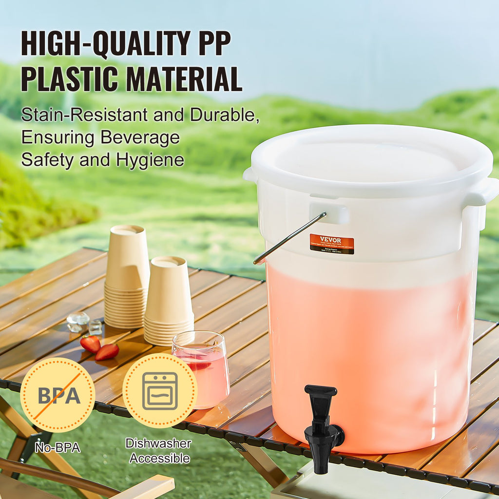 2 Piece Beverage Dispenser Gallon Drink Dispensers For Parties Plastic Juice - In-Use and Feature Display