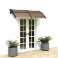 80x38in Door Window Awning With Brown Polycarbonate Panel & Black Bracket