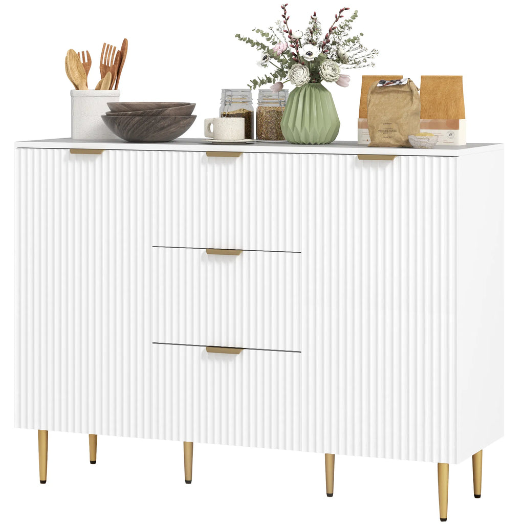 Modern Kitchen Storage Cabinet Sideboard Buffet Cabinet w/ 3 Drawers and