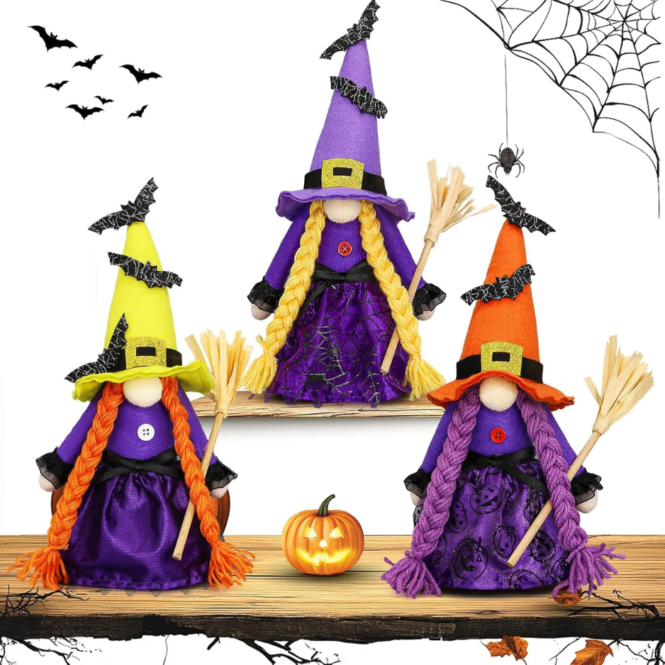 Purple Witch Gnomes Decor Halloween Decorations For Office Spooky Cute Hocus - Image 3