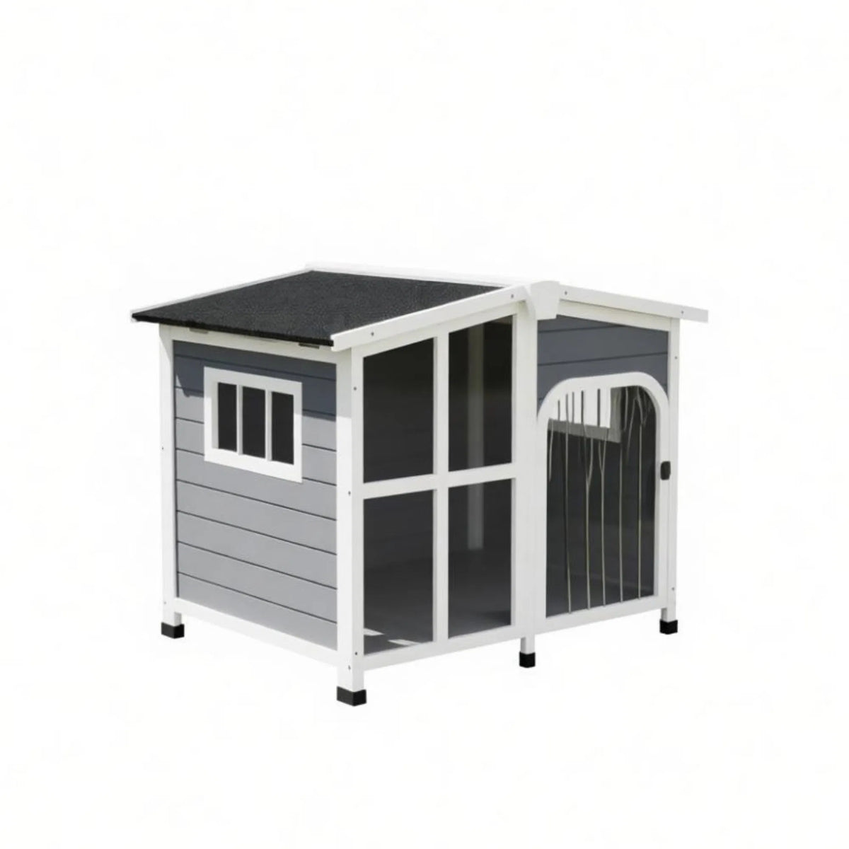 Large Dog House Cabin Style Wooden Pet Shelter with Openable Roof And Giant
