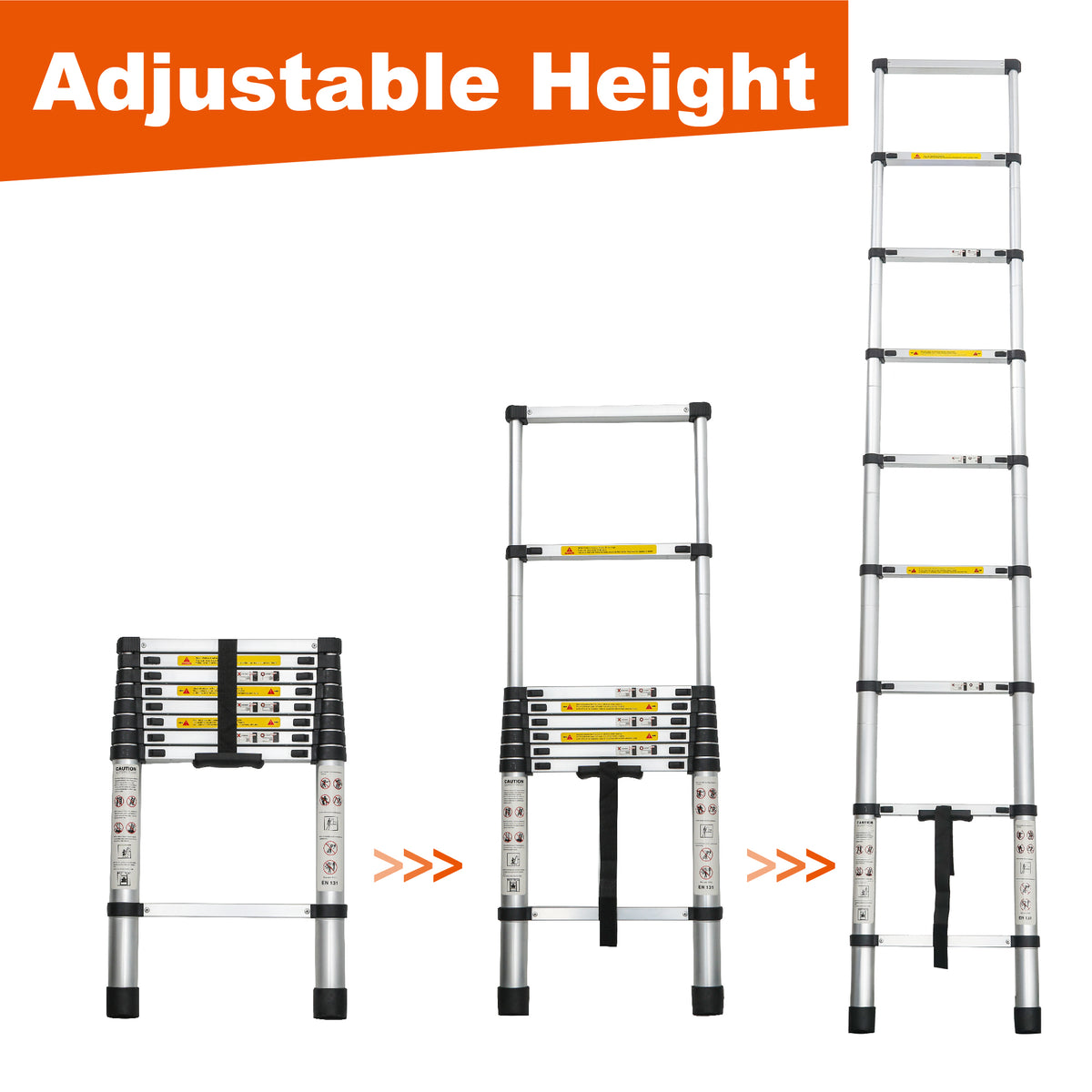 Telescoping Ladder 8.5FT Telescopic Extension Ladder Aluminum Alloy Folding - Image 5