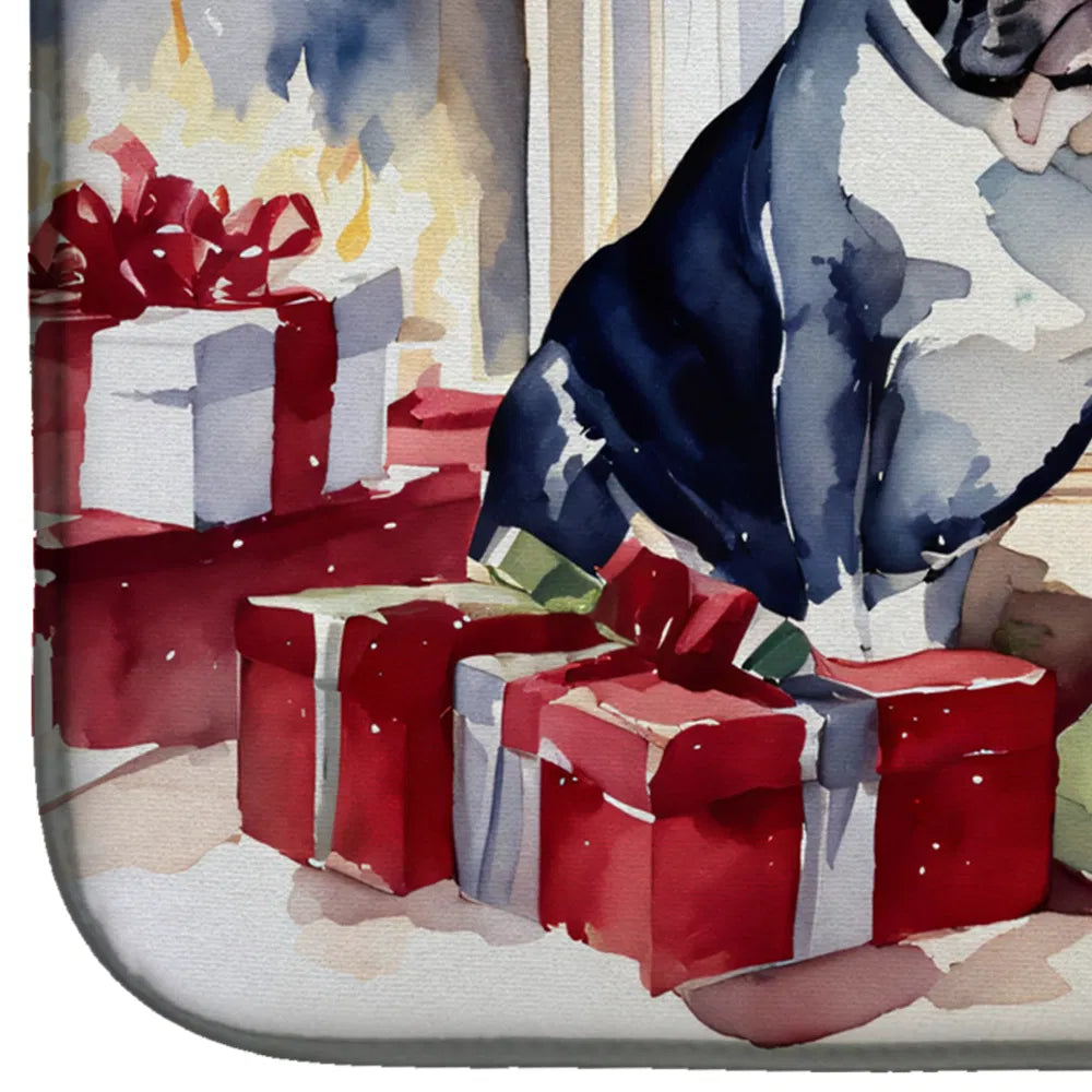French Bulldog Cozy Christmas Dish Drying Mat Absorbent Dish Drying Mat Pad for - Image 4