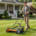 18 Inch 5 Blade Push Reel Lawn Mower with Grass Catcher Manual Walk Behind
