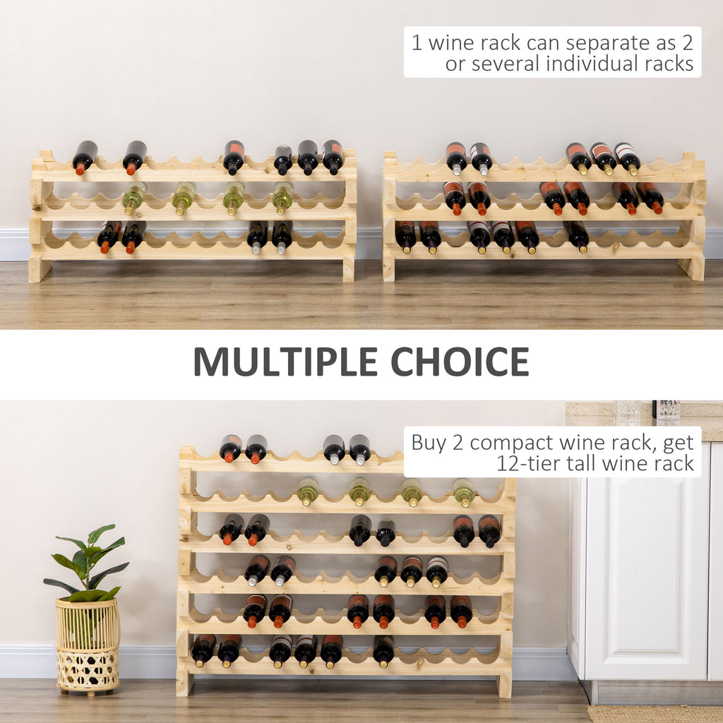 Stackable Wine Rack Modular Storage Shelves 72 Bottle Holder Freestanding - Image 7