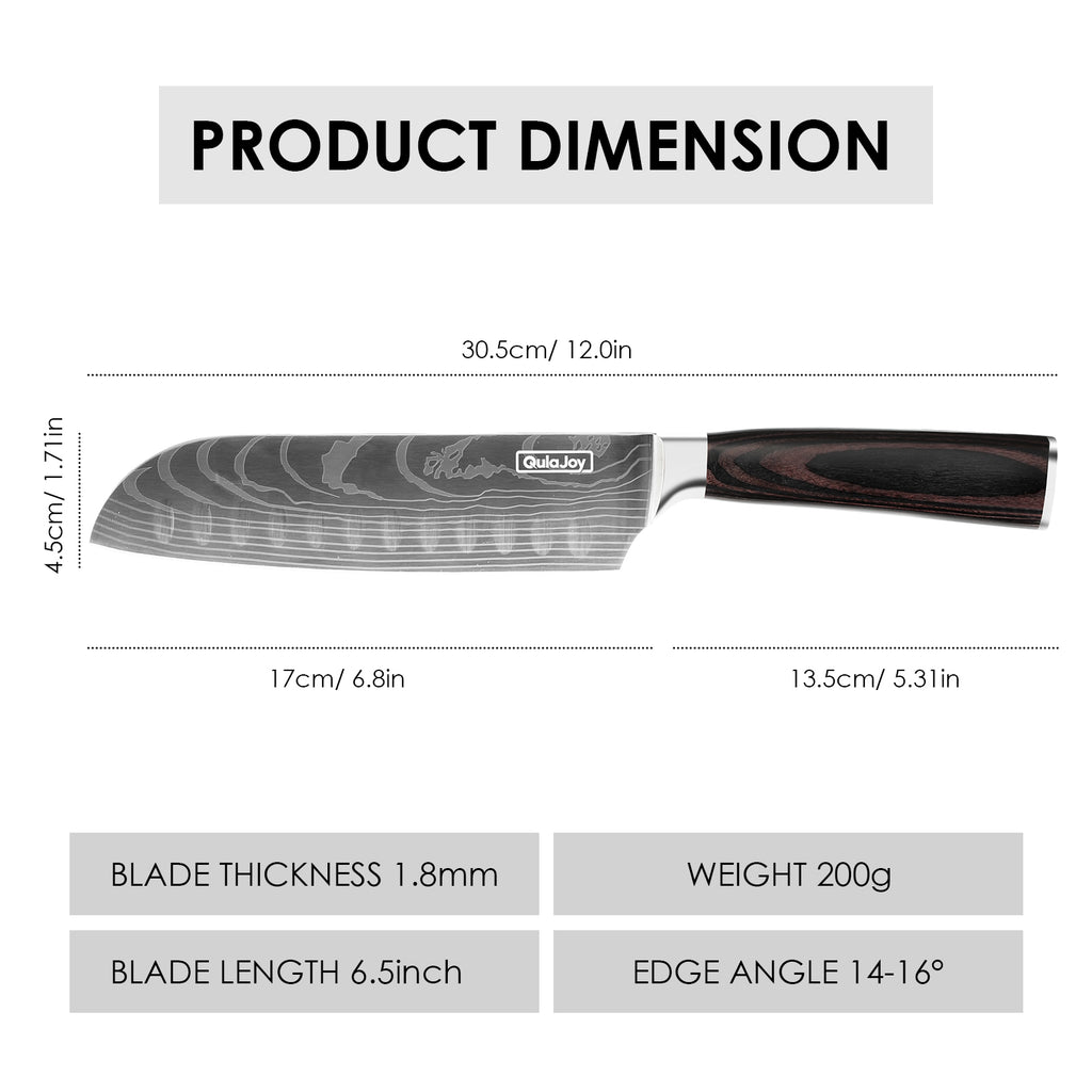 Qulajoy Santoku Knife High Carbon Stainless Steel Chef Knife Japanese Kitchen - Image 2