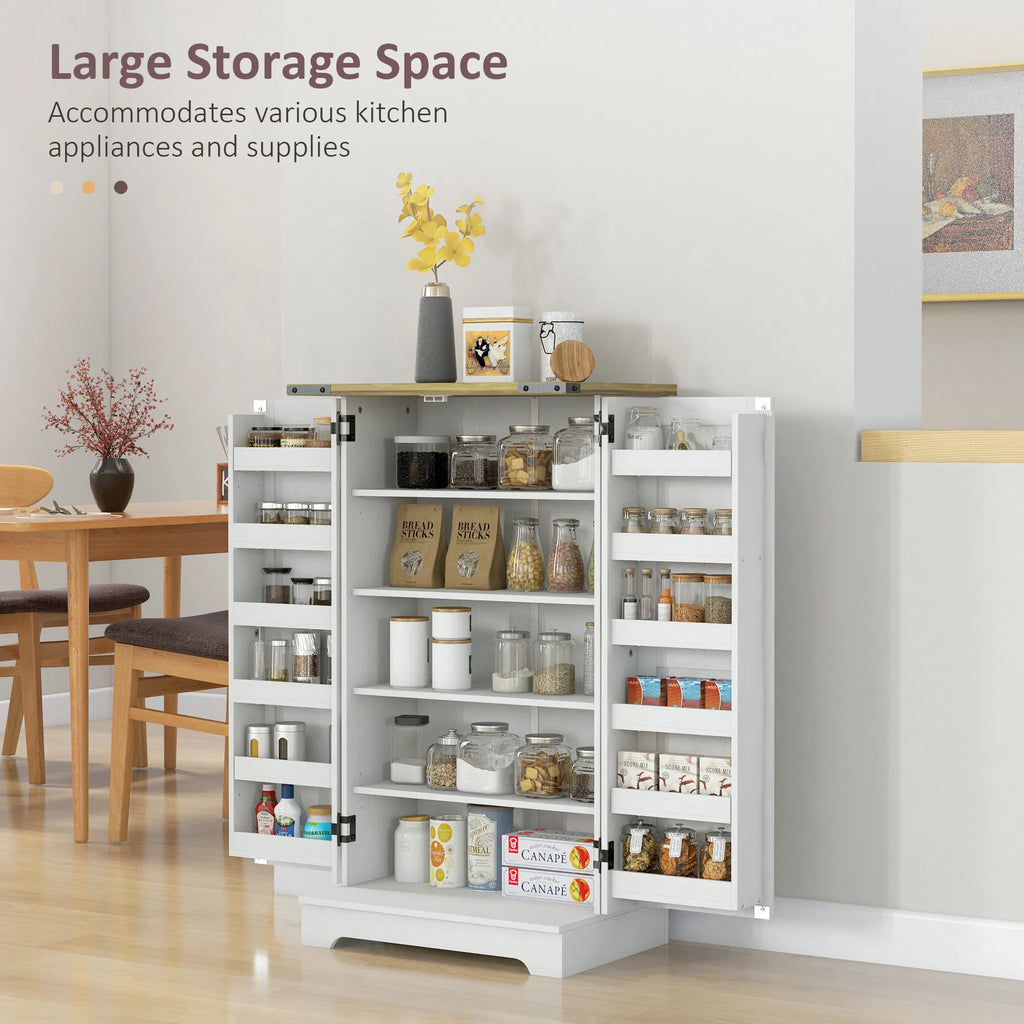 Farmhouse Kitchen Pantry Storage Cabinet Kitchen Pantry Cabinet with Doors and - Image 4