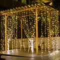 1Pc 3Meter 300 LEDs String Curtain Light With Remote 8 Light Modes IP44