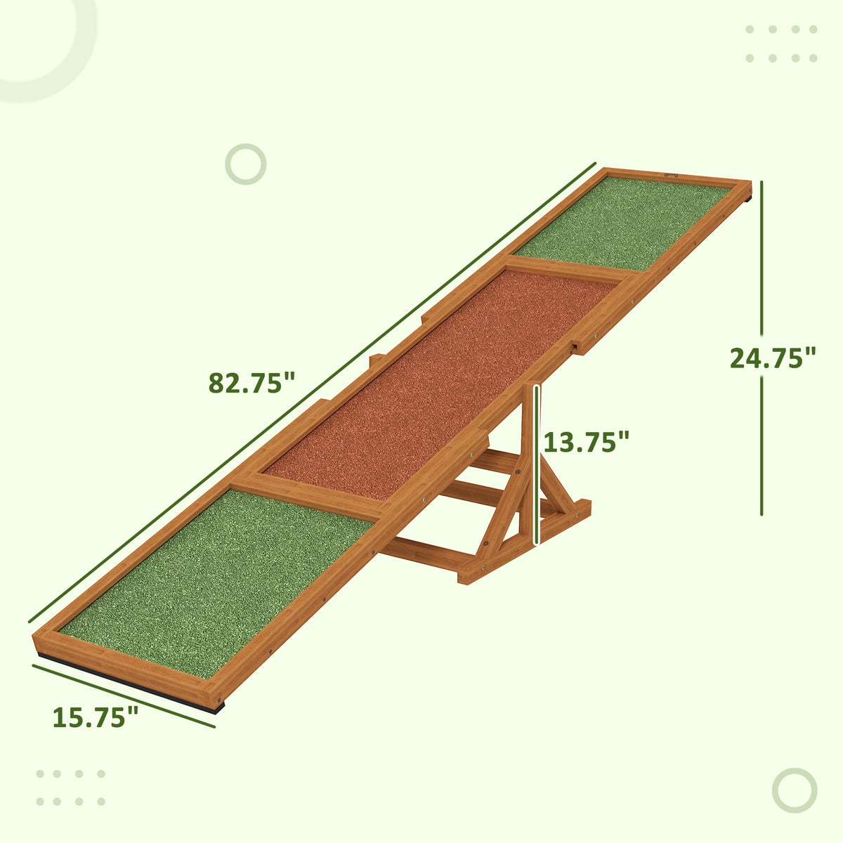 Wooden Dog Agility Seesaw for Training and Exercise Weather Resistant 83" L x - Image 3