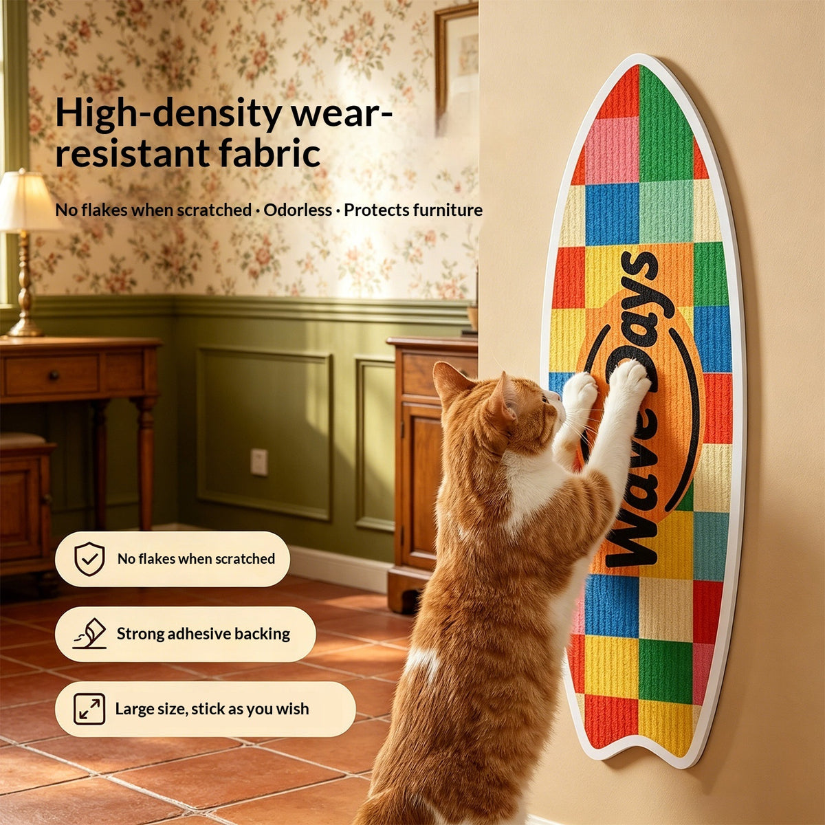 rectangular cat scratcher with felt product angle 6