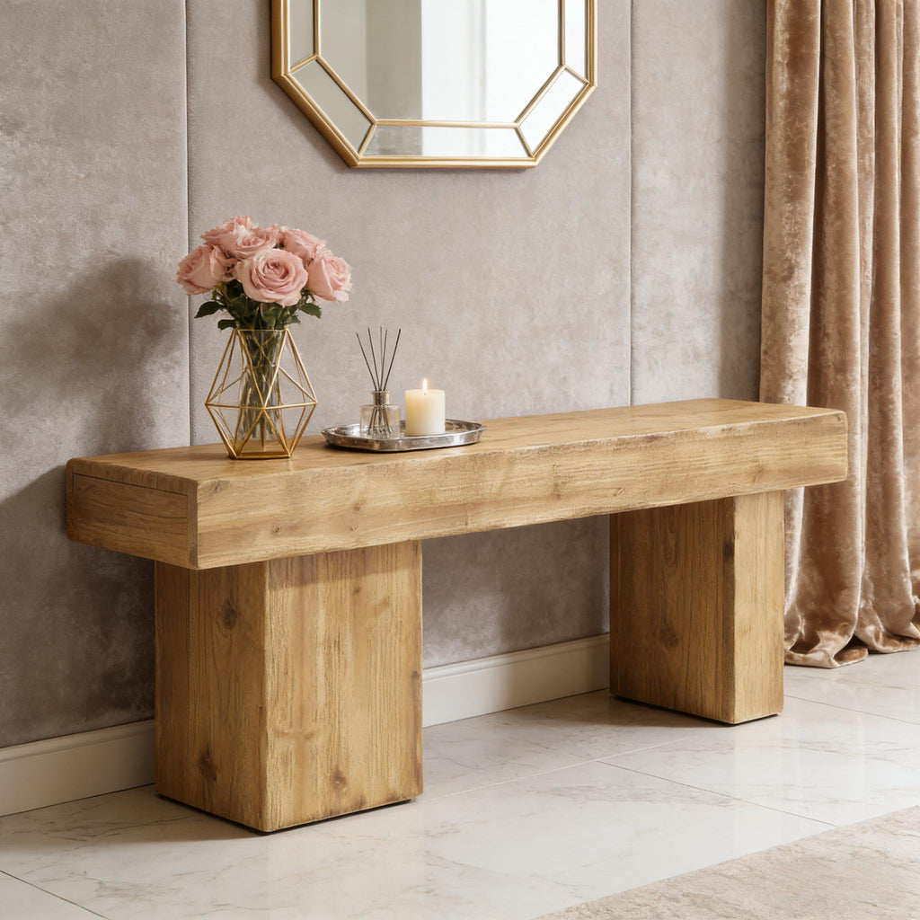 Wood Entryway Storage Bench