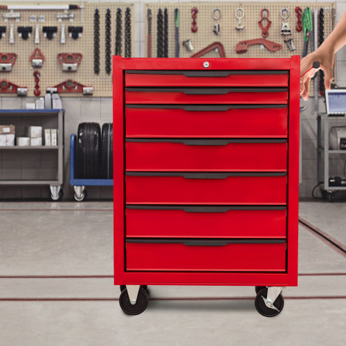 7-Drawer Rolling Steel Tool Cabinet with Locking Storage