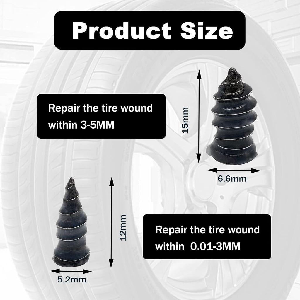 60Pcs Tire Repair Rubber Nail Rubber Screw Tire Plugs Repair Nail Kit Tires - Image 3