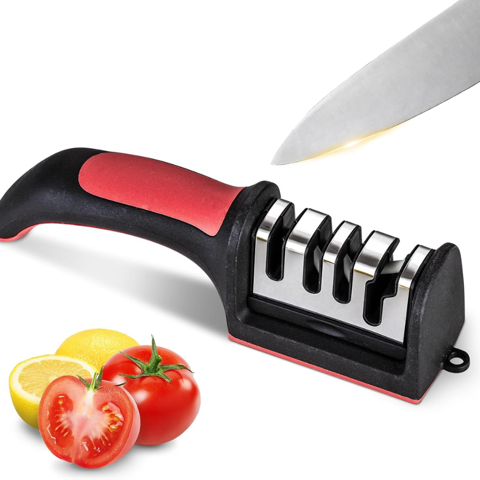 Professional 4 in 1 Manual Knife & Scissors Sharpener Tungsten & Ceramic