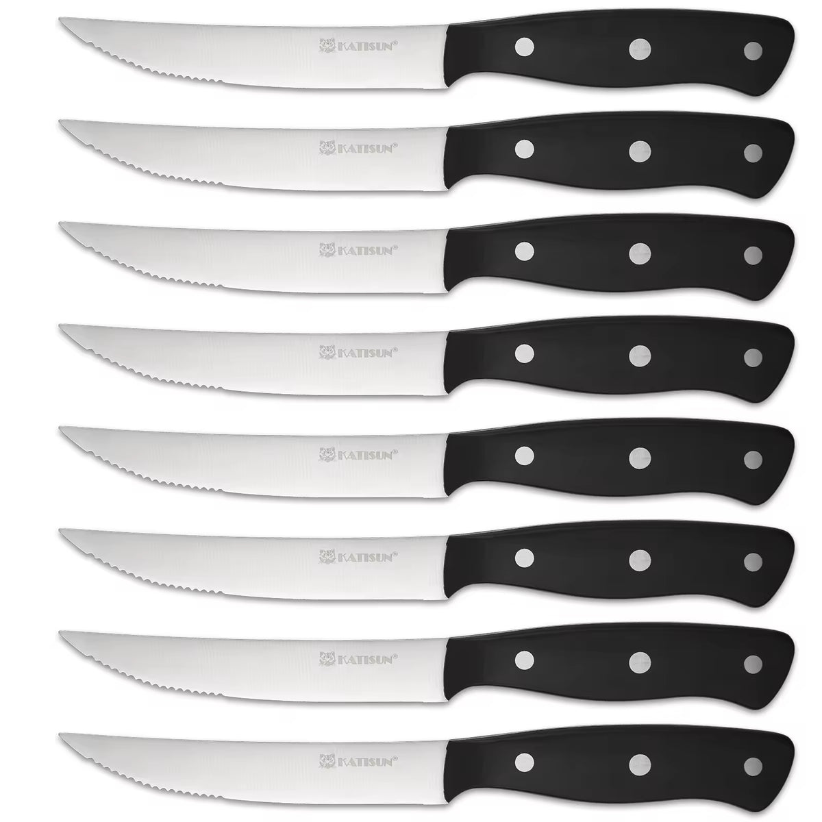 8 Piece 4.5 Inch Steak Knife Set Carbon Steel Double Bevel With Eco Friendly - Image 5