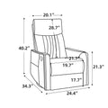 Blue Heat Massage Manual Recliner Chair with Rocker and Swivel in Fabric for