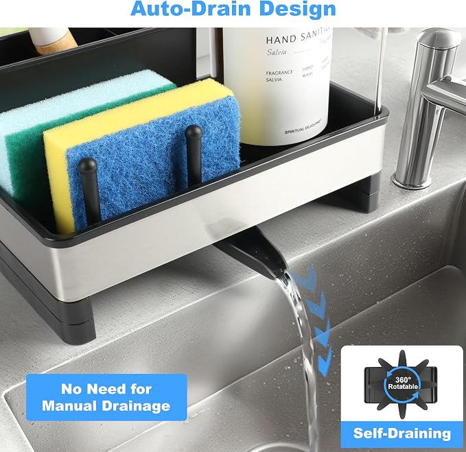 kitchen sink sponge holder caddy product angle 6