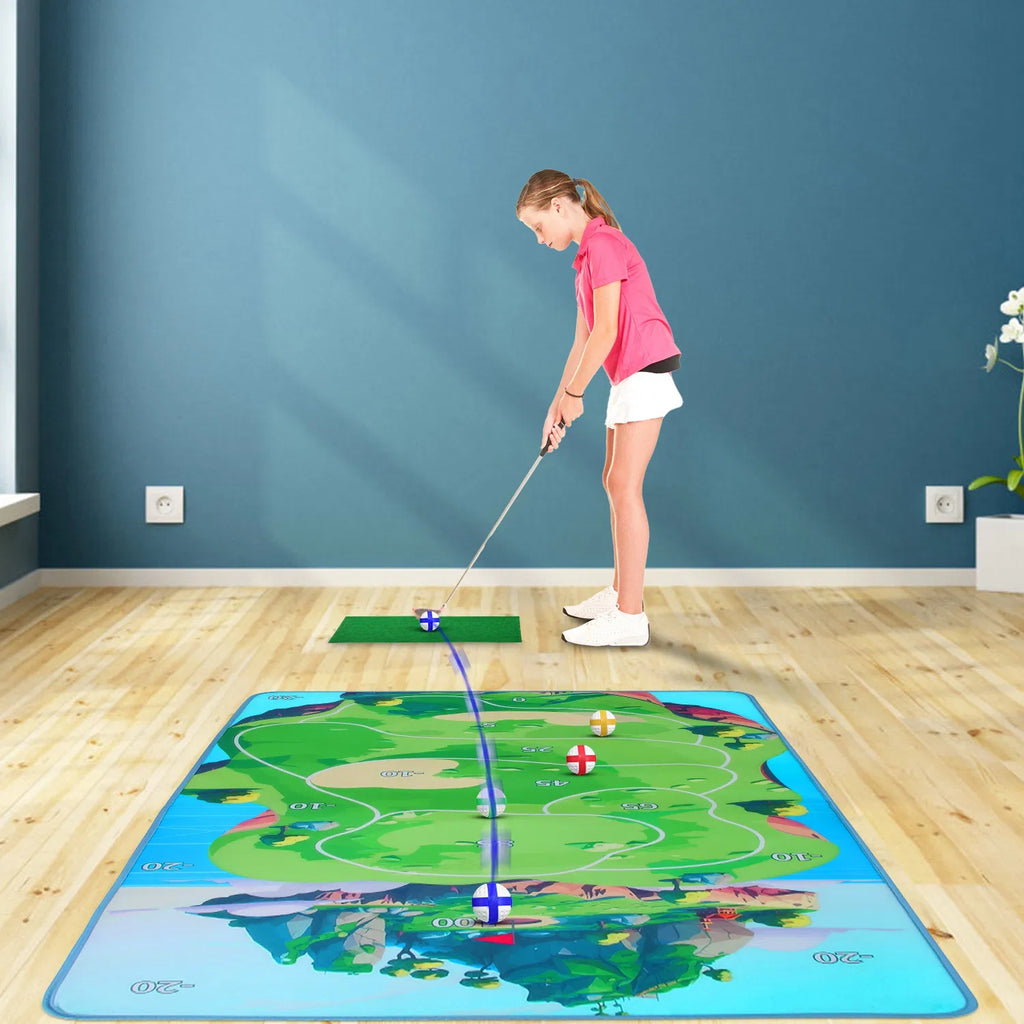 Casual Golf Game Set Indoor Outdoor Golf Pratice Mat Chipping Green Golf Yard - Image 5