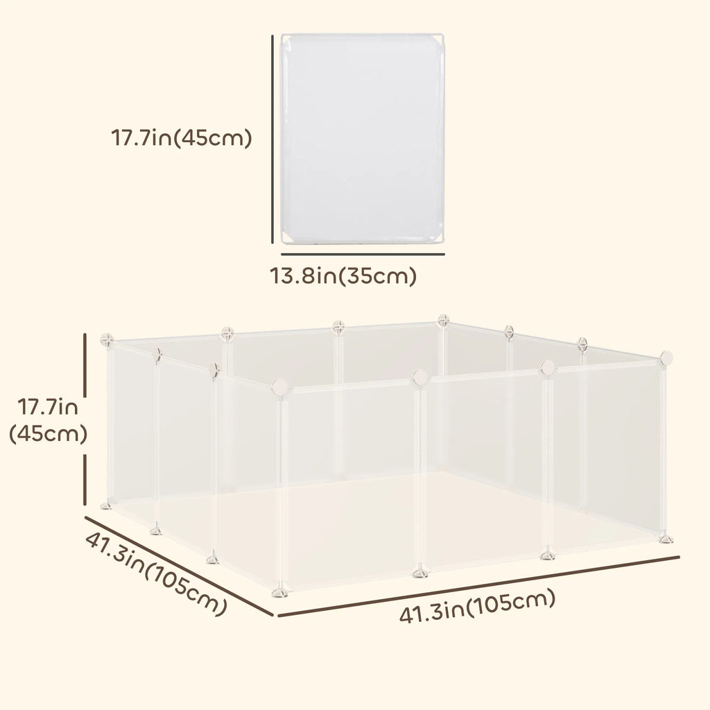 Small Animal Cage Plastic Chinchilla Cage 12 Panels for Bunny Chinchilla Guinea - Image 3