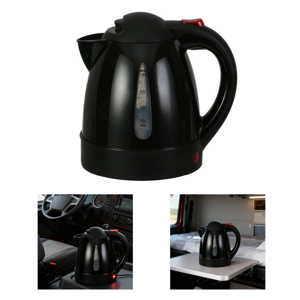 Electric Kettle 150W 1L Black Road Hot Water Boiler Stainless Steel Liner Auto - Image 4