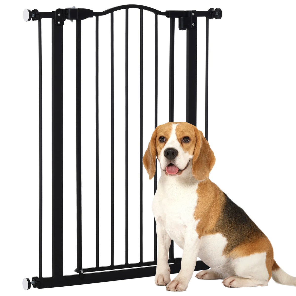 Extra Tall Dog Gate with Door Pressure Fit Auto Close Double Locking for