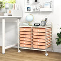 12 Drawer Rolling Storage Cart 2 Row 10 Storey Multicolor Drawers 4 Wheels