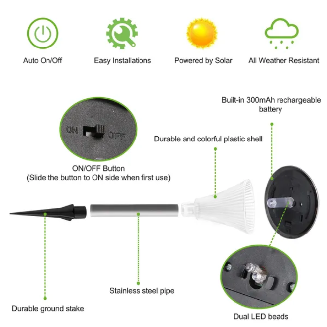 4Packs Solar Garden Lights