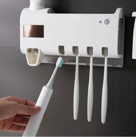 uv light sterilizer toothbrush holder in use lifestyle