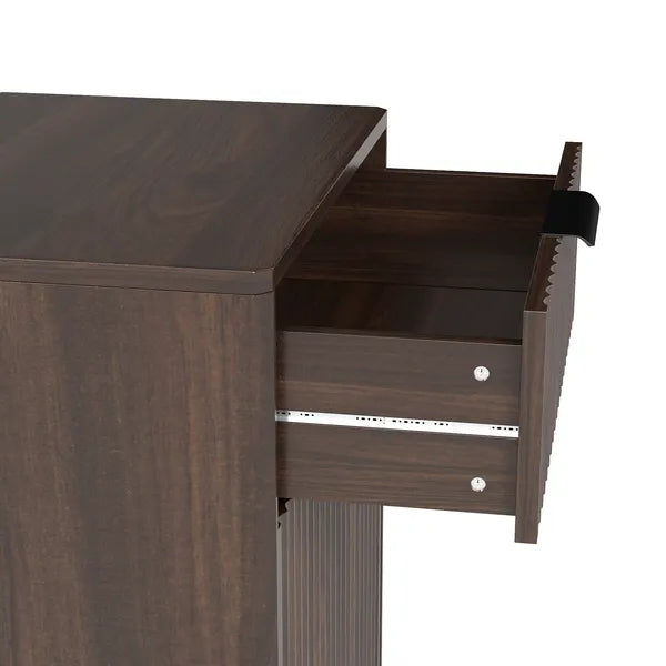 10 Gallon Woodgrain Tilt Out Trash Can Cabinet Wooden Garbage Recycling - Image 6