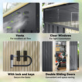 6.5x4FT Galvanised Metal Shed with Foundation Kit Lockable Garden Tool Storage