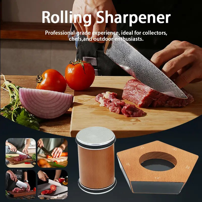 Rolling Knife Sharpener Kit 5 Magnetic Angles 12 Degrees 15 Degrees 17