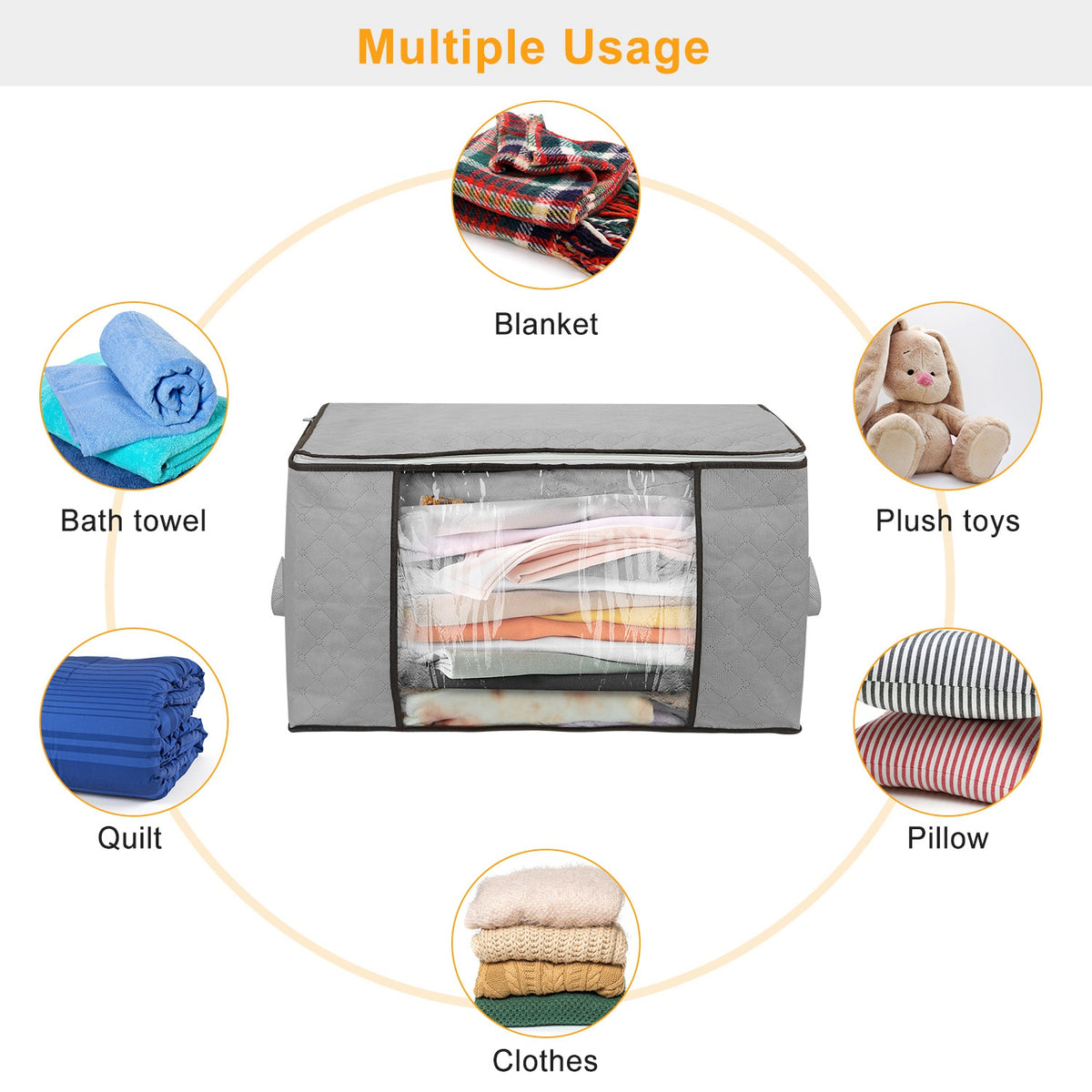 2pcs clothes storage bag for product angle 7
