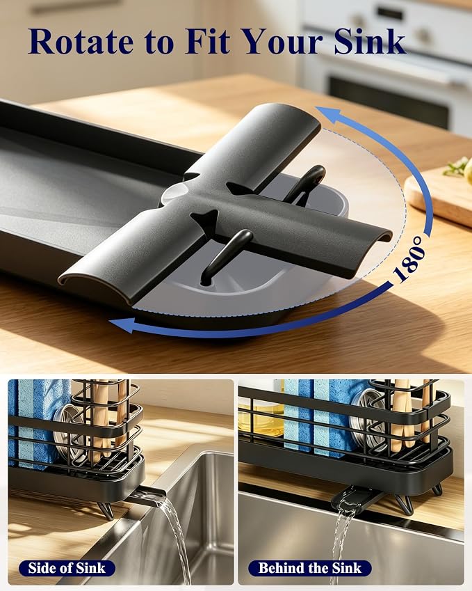 kitchen sink sponge holder organizer in use lifestyle