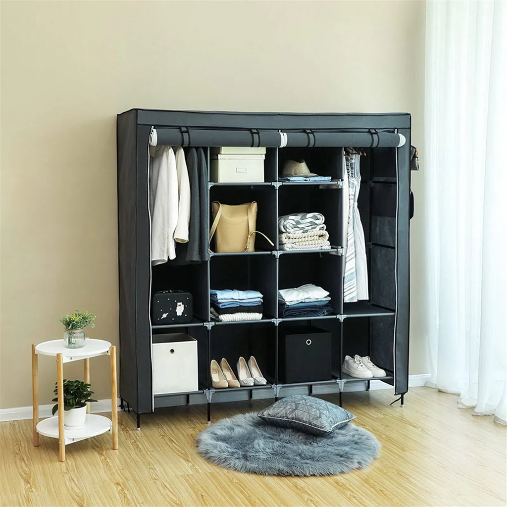 67" clothes closet portable wardrobe dimensions and features