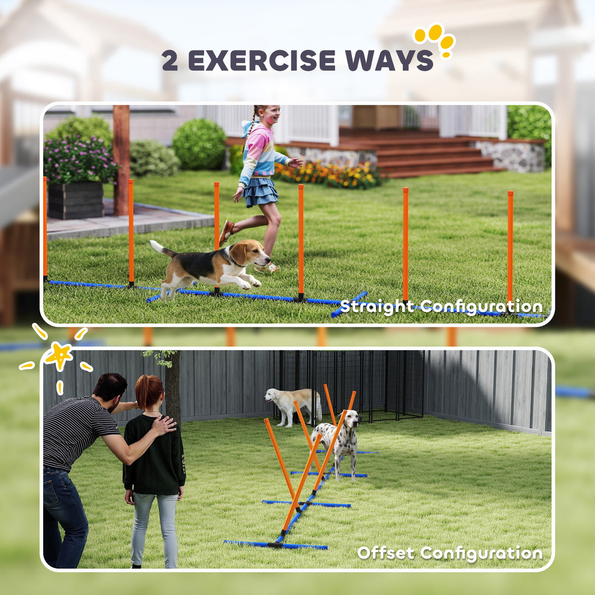 Dog Agility Training Equipment Adjustable Poles for Dog Agility Course with Carry Bag - Image 5
