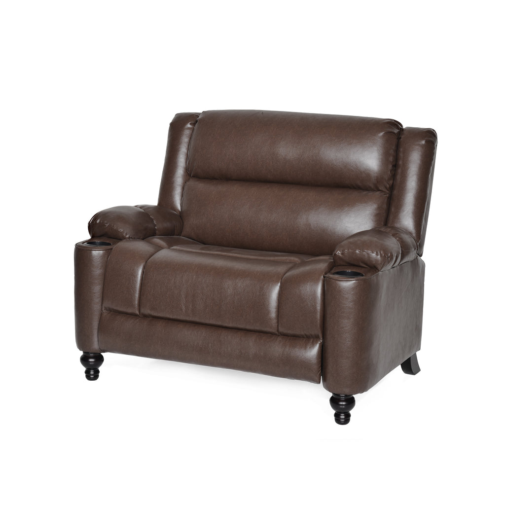 50'' Wide Faux Leather Manual Recliner Chair Tufted Design Accent Chair - Image 2