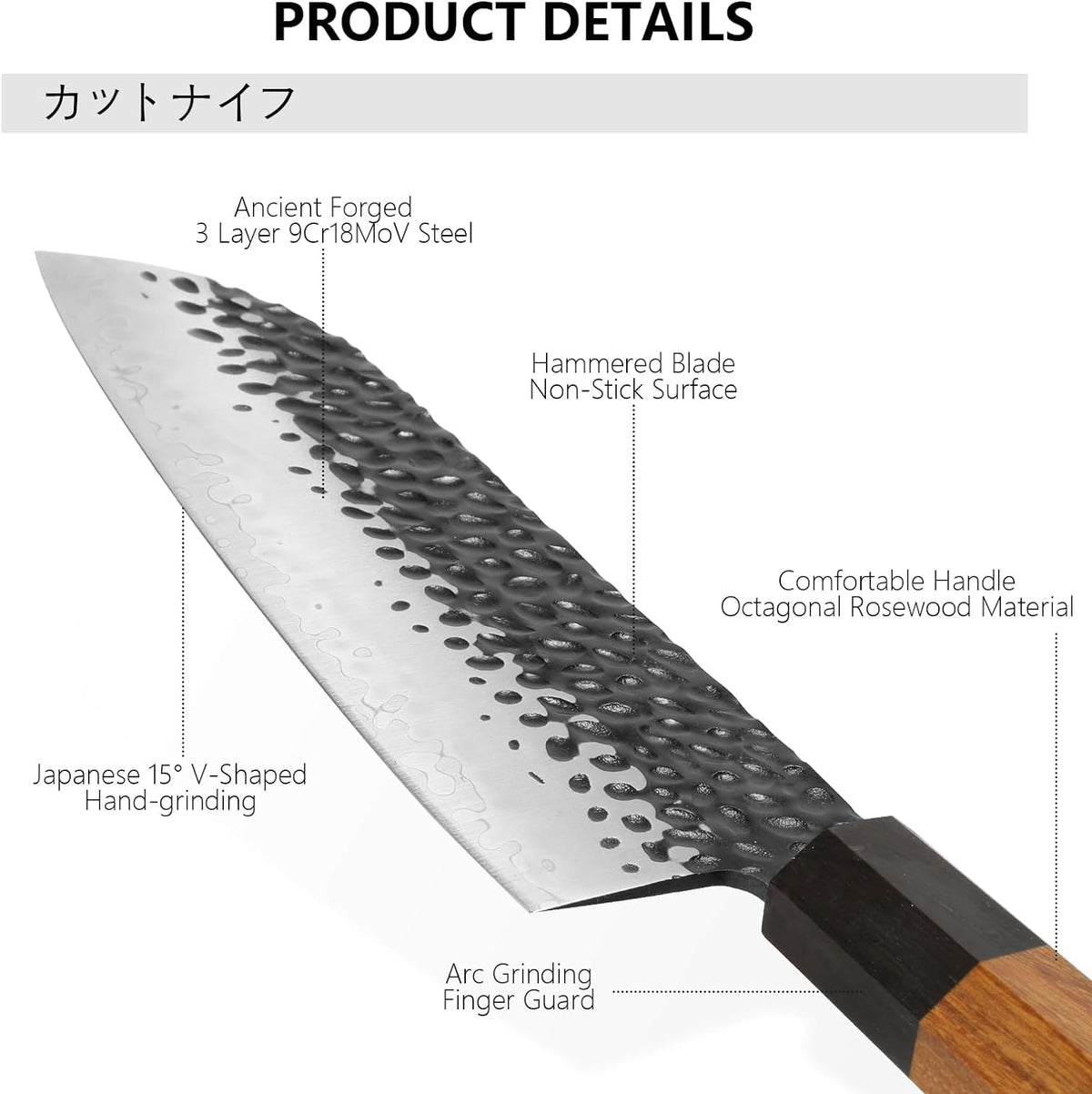 8 Inch Gyuto Knife Professional Japanese Chef Knife 3 Layers 9CR18MOV High - Image 4