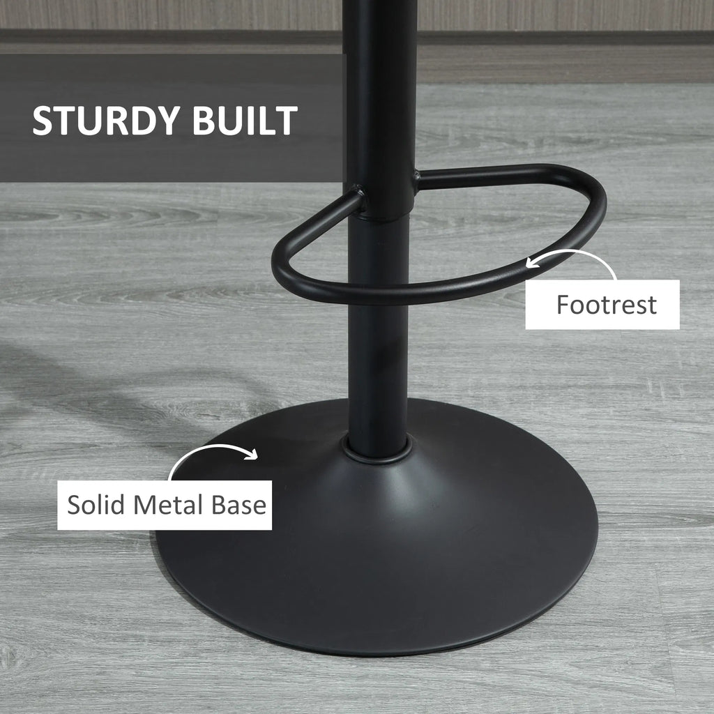 Adjustable Bar Stools Set of 2 Leathaire Swivel Barstools with Back and - Image 4