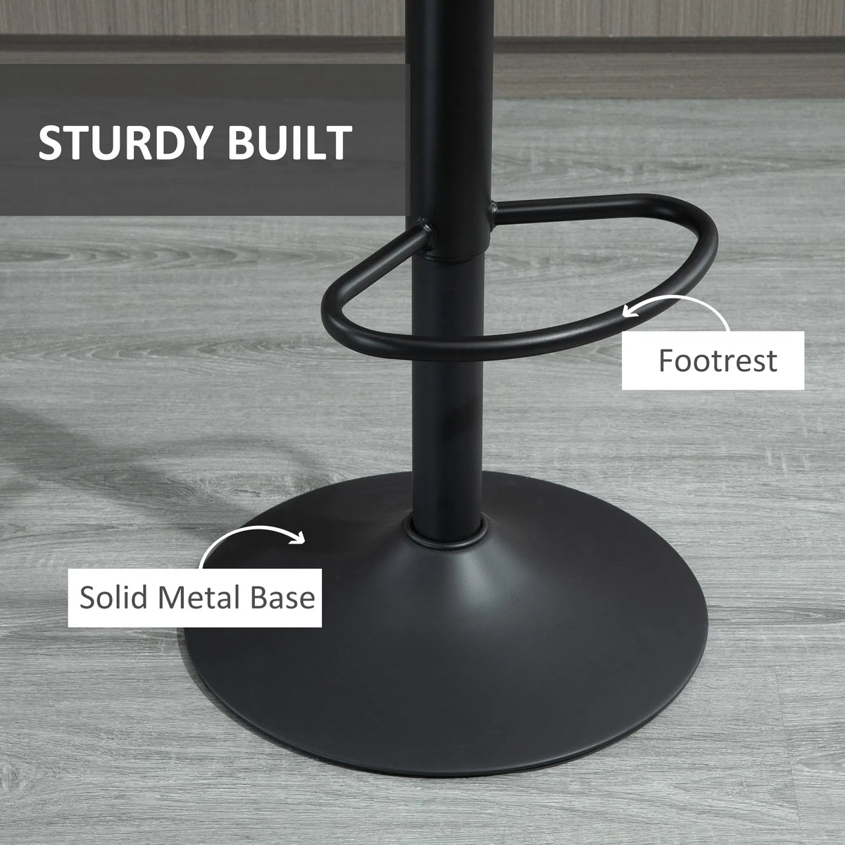 Adjustable Bar Stools Set of 2 Leathaire Swivel Barstools with Back and - Image 4