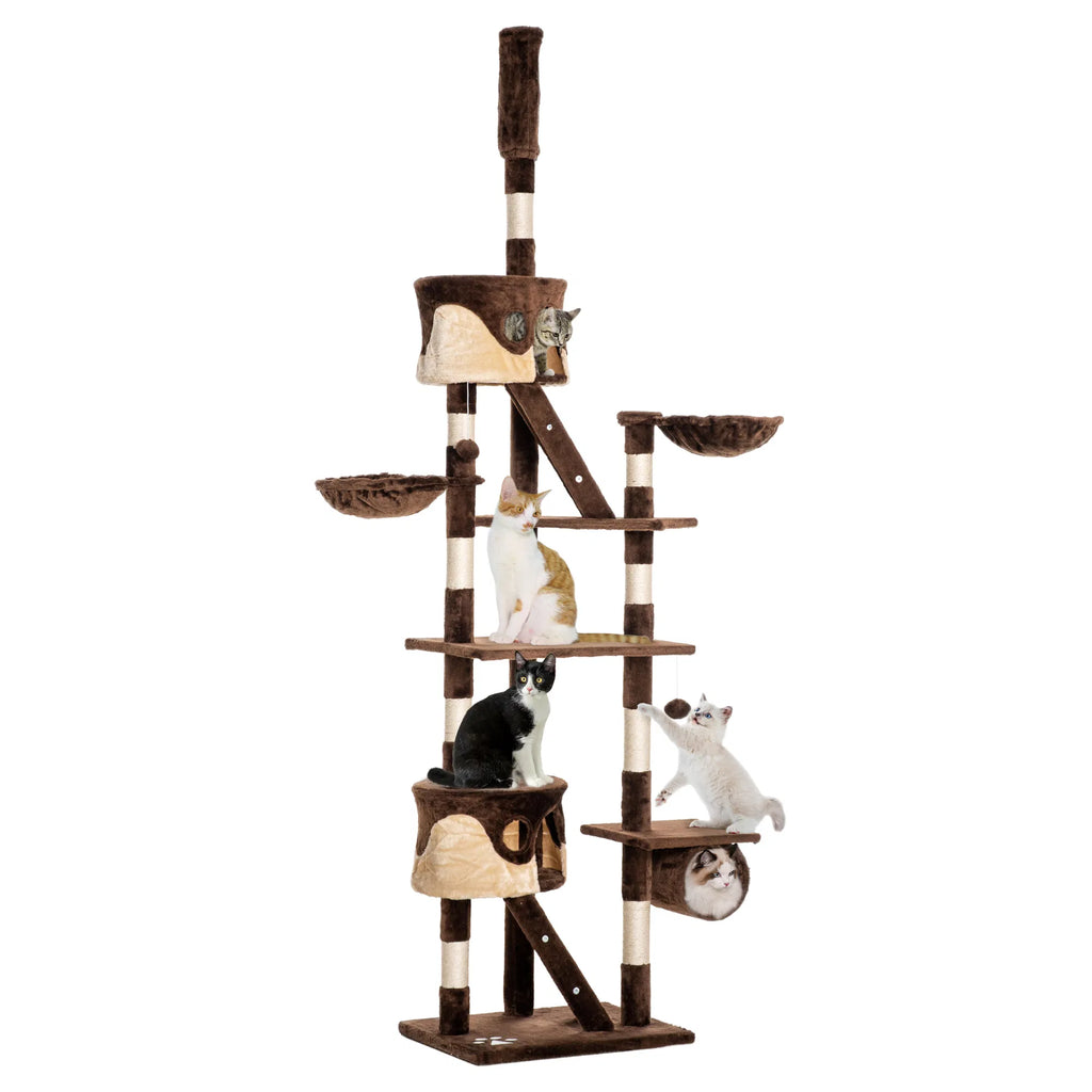 94" 102" Huge Cat Tree Ceiling High Cat Condo Scratching Post Activity Center - Image 2