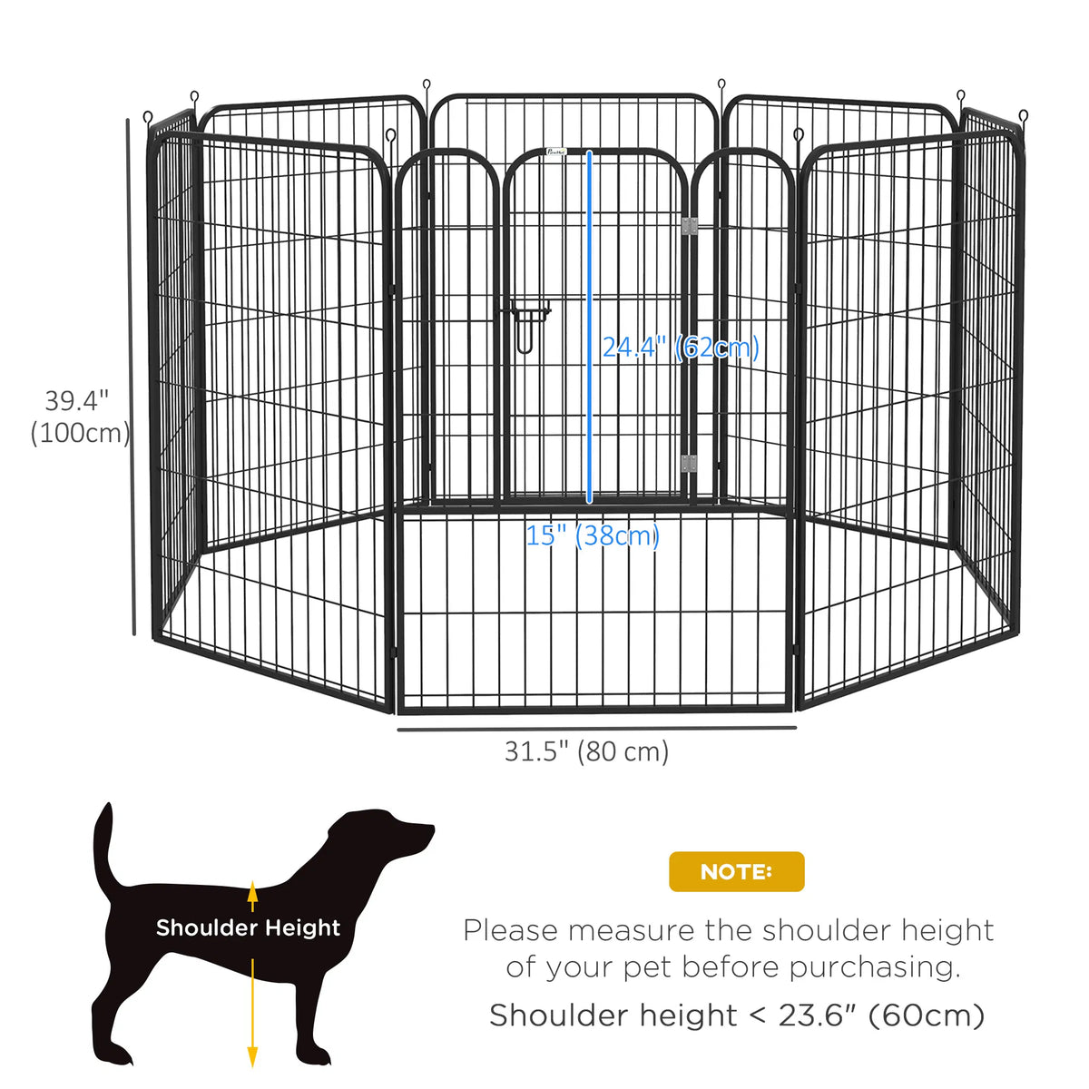 8 Panel Pet Playpen Play Yard Fence Home DIY Heavy Duty Metal Foldable Indoor - Image 2