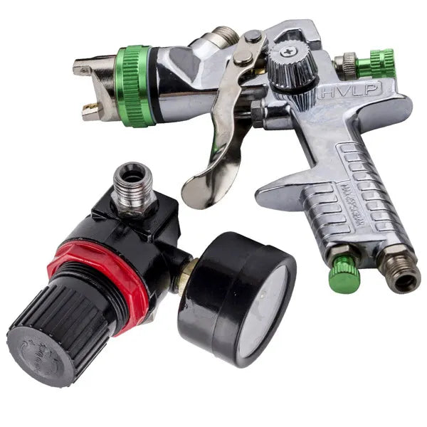 2.5mm HVLP Feed Car Air Spray Gun Kit W/ Regulator Gauge Paint Sprayer - Image 2