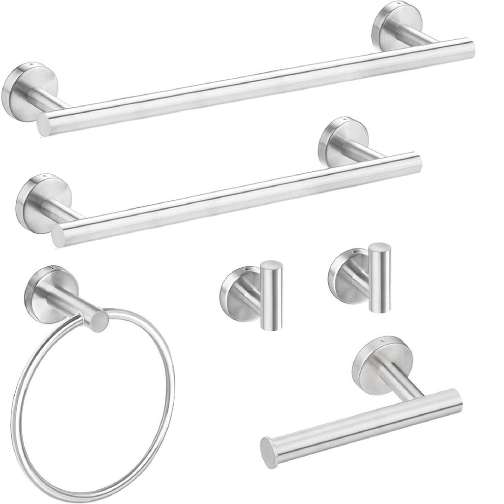 4 Piece Stainless Steel Bathroom Towel Rack Set Wall Mount Brushed Nickel - Main View