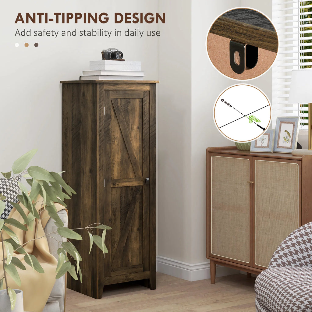 48" Farmhouse Kitchen Pantry Storage Cabinet with Barn Door Kitchen Pantry - Image 4