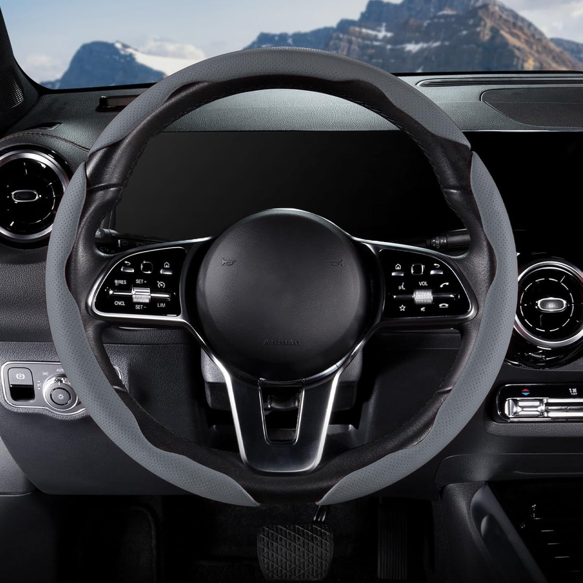 Car Steering Wheel Cover Leather Snap On Piece Set Anti Slip Protection - Image 4