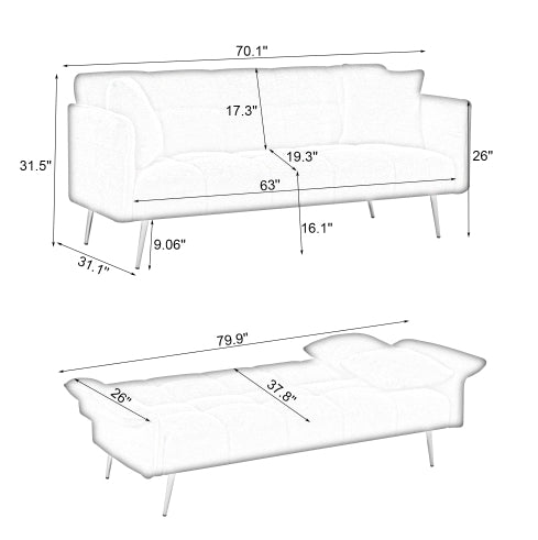 70-Inch Futon Sofa Bed